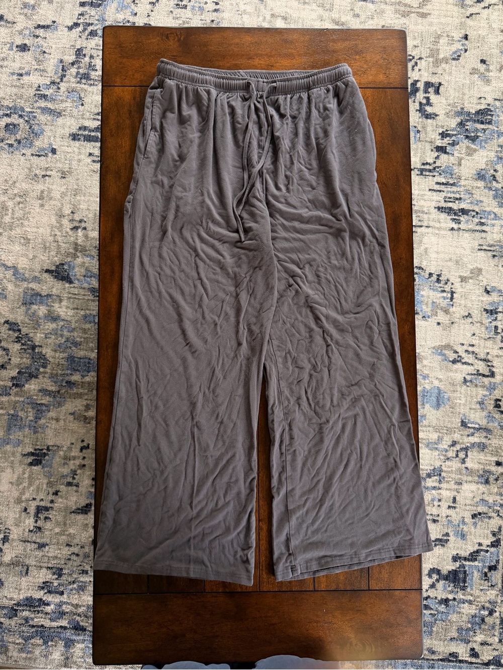 Stretchy Drawstring Lounge Pants - Gray